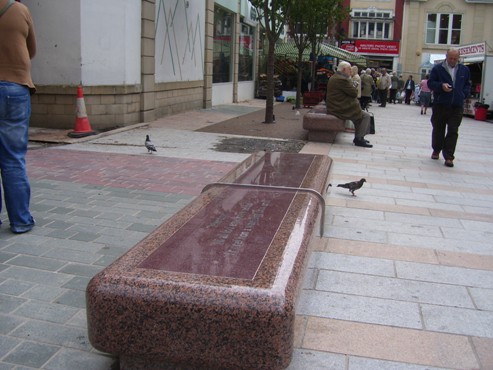 Bench with Grahame Davies's poetry